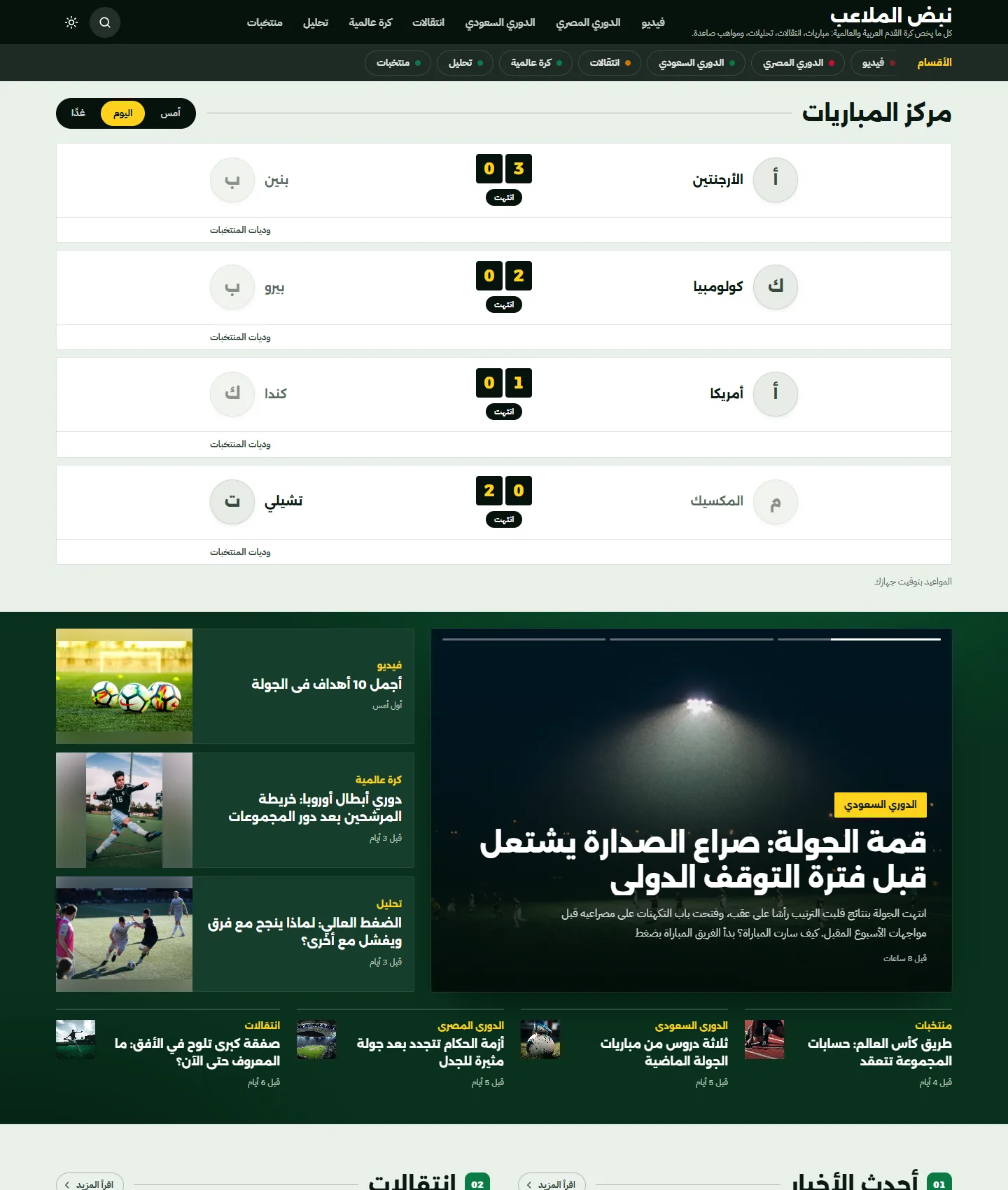 الرئيسية في مجال الرياضة على الكمبيوتر